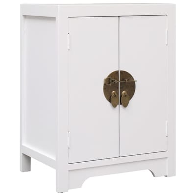 vidaXL - Nachtkastje - 38x28x52 - cm - paulowniahout - wit