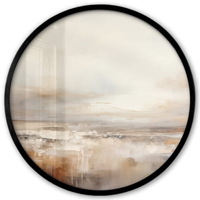 Poster in lijst Rond - Fotolijst 40x40 cm - Posters - Kunst - Industrieel - Grijs - Bruin - Abstract - Ronde posterlijst zwart - Decoratie - Wanddecoratie woonkamer - Muurdecoratie slaapkamer