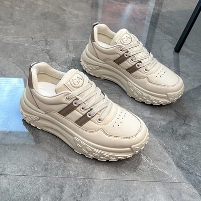 Dadschoenen Dames Lente Nieuw Student Ins Populair Net Rood Alles-Match Platform Sport Lente en Herfst Casual Schoenen Q061 39 gray