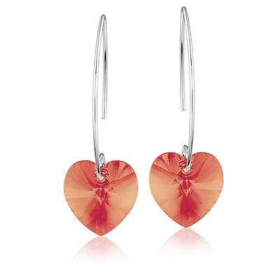 Montebello Oorbellen Pippa HZ117 - Swarovski Hart - 925 Zilver Gerhod. - Ø14mm - 40mm
