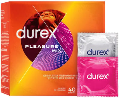 Durex Condooms - Pleasure mix - 40 Stuks (20 st Pleasure Me + 20 st Orgasm Intense) - Discreet Verzonden