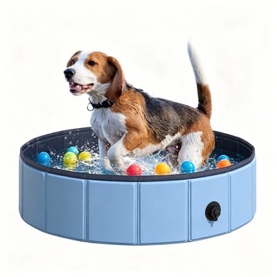 ECTEATOY® Opvouwbaar Hondenzwembad - 80 x 20 cm - PVC Hondenbad - Voor Honden, Katten en Kinderen - Blauw