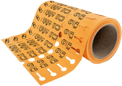 CombiCraft kunststof bagagelabels 250x25mm op rol oranje - per 500 labels