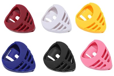 Dailygoods- Plectrumhouder 6 stuks - Kunststof - Zelfklevend - Veer - Gitaaraccessoires - Geschikt voor verschillende diktes - Plectrumstandaard