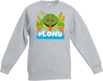 Plons de kikker sweater grijs voor kinderen - unisex - kikkers trui - kinderkleding / kleding 98/104