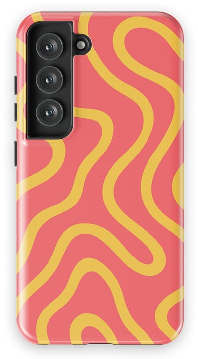 DripCase Curvy Lines Hoesje Samsung Galaxy S23 | Backcover met Mag | Design Tough Case Samsung Galaxy S23 Sunburst Drift
