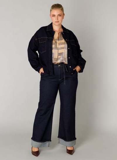 YEST CURVE Fernanda Cover ups - Denim Dark Rinse - maat 1(48)