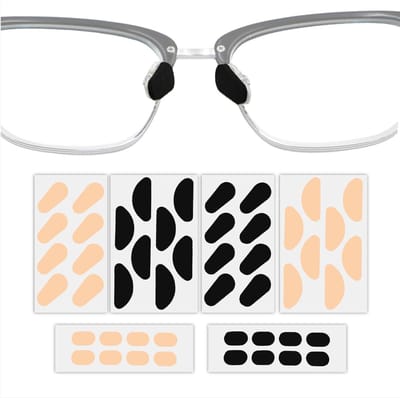 Dailygoods- Neuskussentjes 24 Paar - Zelfklevende Neuspads - Zacht/Elastisch - Antislip - Geschikt voor Brillen/Zonnebrillen - Type D 8mm/19mm - Brillenpads