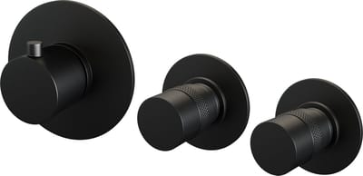Brauer Black Edition Carving inbouwthermostaat - met inbouwdeel - 3 carving knoppen - mat zwart