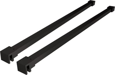 Wiesbaden Slim set stabilisatiestangen 120 cm voor vrijstaande inloopdouches mat zwart