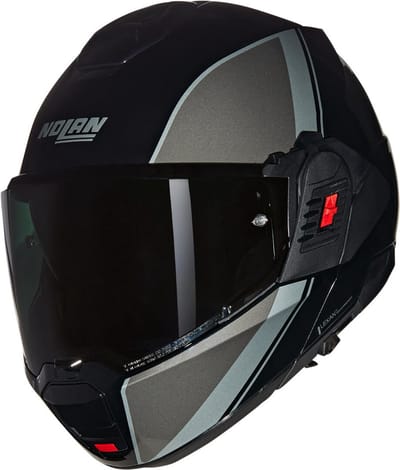 Nolan N120-1 Verniciatura Speciale 341 Zwart Grijs Zilver Glossy Systeemhelm - Maat XS - Helm