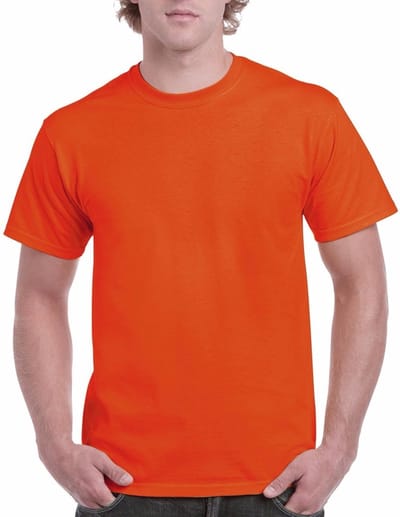 T-shirts oranje - heren - zware 200gr kwaliteit - basic shirts - katoen - korte mouwen - comfort pasvorm M