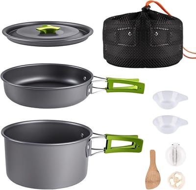 Draagbare Aluminium Kookset voor Kamperen en Wandelen