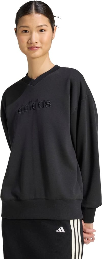 Adidas Sportswear Seasonal Essentials Satin V-Neck Sweatshirt - Dames - Zwart