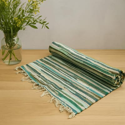 Klein voddenkleed - 50x90cm - premium kwaliteit - Natuurlijke groentinten