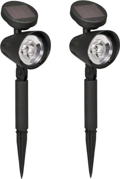 Luxform - Lazise - Tuinlampen 2 stuks - Solarspots - Zwart - Werkend op zonne-energie