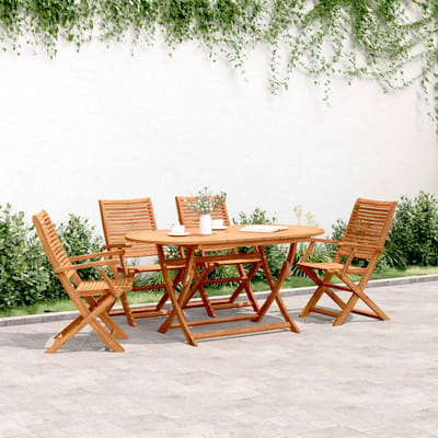vidaXL - Klapstoelen, - 4 - stuks, - 57x66x95 - cm, - massief - acaciahout
