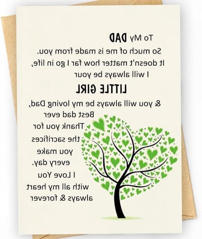 Cadeaukaart voor vader, unieke verjaardagskaart voor papa, liefdevolle vaderdagkaart met persoonlijke boodschap