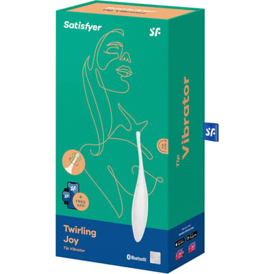 Satisfyer Twirling Joy, tipvibrator met app-bediening, waterdichte, huidvriendelijke siliconen