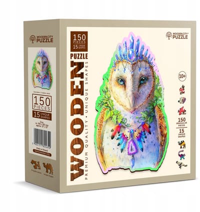 Houten puzzel Elegante Uil 150 stukjes - Unieke vormen