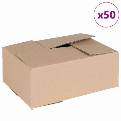 vidaXL - Vouwdoos - met - opslag - 50 - st - Naturel - 25 - x - 17,5 - x - 10 - cm - Karton