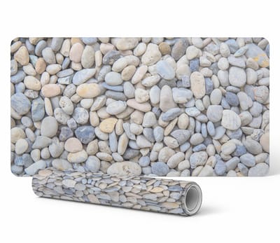 Antislip beschermmat voor op het bureau met strandstenenpatroon 90x45 cm