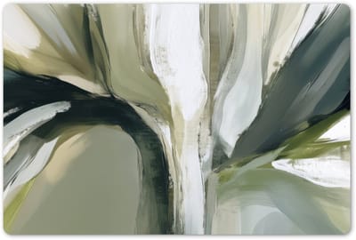 Placemats 45x30 cm - Placemat kunststof - 1 stuk - Natuur - Abstract - Groen - Penseelstreken - Borden onderleggers - Decoratie voor op tafel - Keuken tafeldecoratie accessoires - Vinyl onderlegger - Tafelversiering