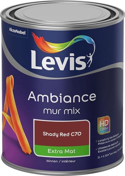 Levis - Ambiance Mur Extra Mat Mix - Shady Red C70 - Mengverf - 1 L