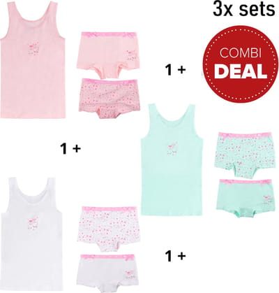 Funderwear - kleuter/kinder/tiener - Ondergoed sets - meisjes - Alpaca - 3 sets - maat 92/98