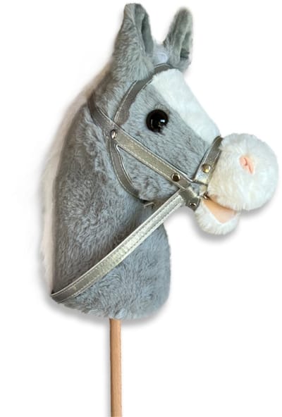 Venditoy® Hobbyhorse Stok Paard - Grijze Stokpaardje - Houten Speelgoed Peuter - Buitenspeelgoed - Hobby Horse Spullen - schoencadeautjes sinterklaas- silver