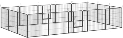 Pawhut Pet Playpen-Staal-320L x 320B x 80H cm-Grijs