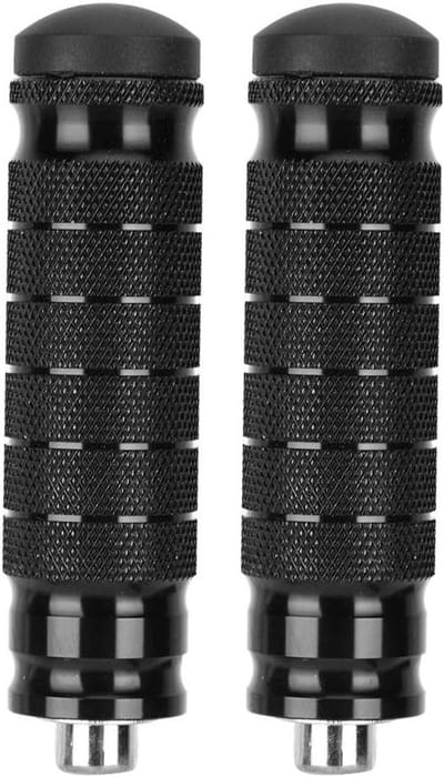 Ronte - Achter Voetsteunen Motorfiets Zwart Aluminium Anti-slip Pedalen, Universeel Gemodificeerd M8 Schroefdraad.