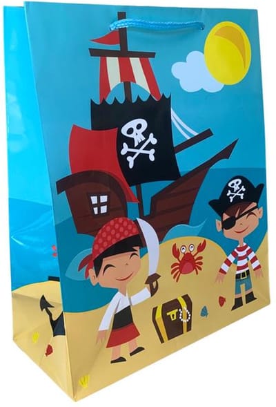 5 Cadeautasjes - Piraat - 32x26x12cm