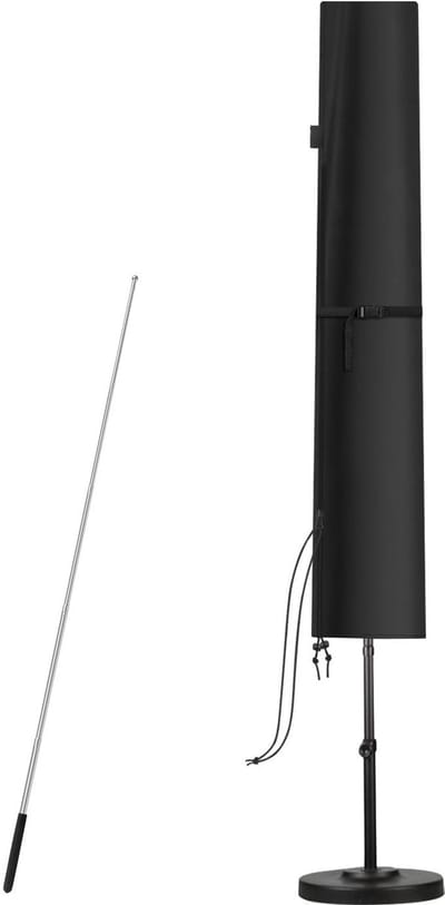 Dailygoods- Beschermhoes Waterdicht - Parasolhoes voor Zweefparasol - Afdekhoes met Telescoopstang - Weerbestendig - 140 x 26/30 cm - Robuuste Ritssluiting