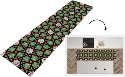 Keukenloper - Loper keuken - Oriëntaal - Patroon - Arabisch - Sterren - 200x50 cm - Keukenloper vinyl