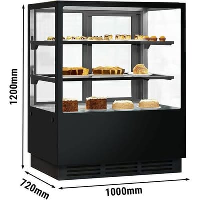GGM Gastro Kühl- & Kuchenvitrine - 1000mm - Doppelverglasung - mit 2 Ablagen