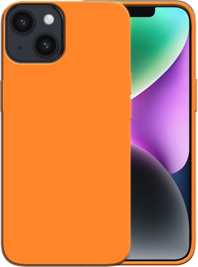 Smartphonica Siliconen hoesje voor iPhone 14 case met zachte binnenkant - Oranje geschikt voor iPhone 14
