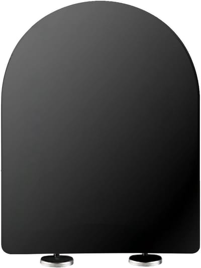 Toiletbril Zwart - WC-bril Deksel - Badkamer Vernieuwen - Softclose en Snelsluiting - 36x45.5 cm - Zwart