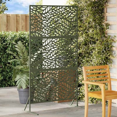 vidaXL - Privacyscherm - 100 - x - 50 - x - 180 - cm - Staal - Olijfgroen
