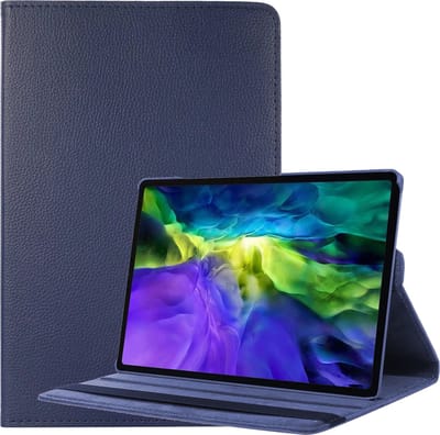 Hoesje - Geschikt voor Samsung Galaxy Tab A8 - 360 Graden Hoes - Draaibare Hard Cover Case - Tablethoes Draaibaar - Donkerblauw