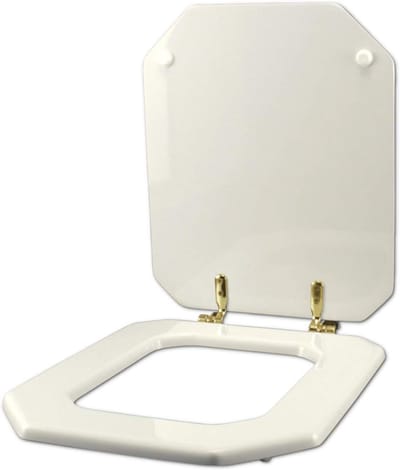 Toiletbril - WC-bril zitting - Badkamer vernieuwen - Harsgecoat hout - Ovaal model - Wit