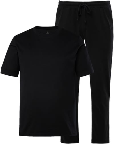 JP 1880 - Heren - Pyjama homewear halve mouw - Zwart - Maat XL