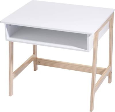 Kinderbureau - Kindertafel Met Opbergruimte – Activiteitentafel – Speeltafel - Schildertafel - 46 x 58 x 52 cm - Wit