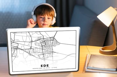 Laptop sticker - 17.3 inch - Kaart - Ede - Nederland - 40x30cm - Laptopstickers - Laptop skin - Cover
