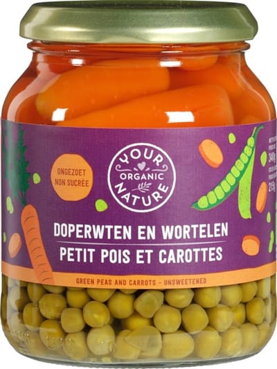 Your Organic Nature Doperwten/Wortelen (340 gr)