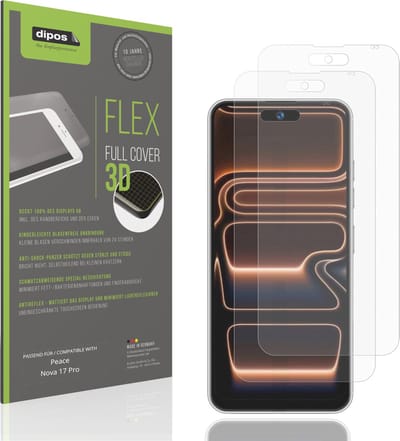 dipos FLEX – 2x Matte Screenprotector geschikt voor Peace Nova 17 Pro | Volledige Schermbescherming | Case-Friendly