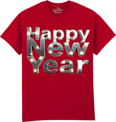 Happy New Year - Silver The Coloured House T-shirt XL