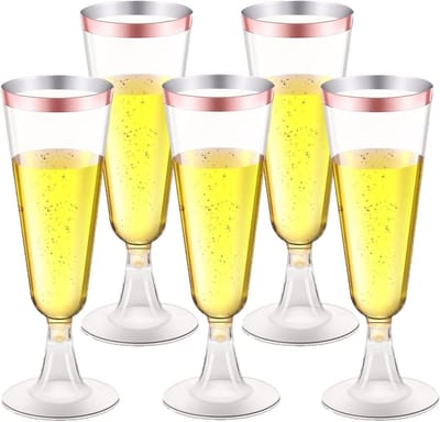 Solidchoice - Set van 50 Herbruikbare Plastic Champagne Fluiten 150 ml