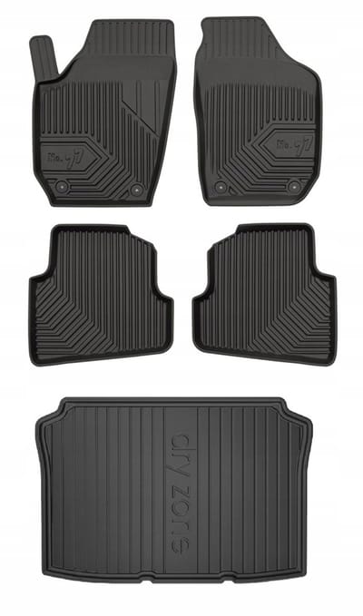 FROGUM Volkswagen Line 77 & DryZone – Rubber automatten & kofferbakmat – Perfecte pasvorm – Geurloos TPE – Hoge beschermrand