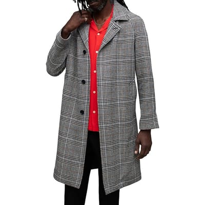 AllSaints Finnegan Coat Brown Maat: S | Single-Breasted Mantels Outlet | Heren | Zwart